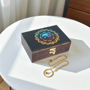 Boîte de rangement en bois imprimée pour papeterie, bijoux, stylos et crayons – Vente en gros - Product Image 2