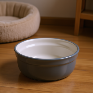 Comedero de Cerámica Gris Claro de 0.6 L, Diámetro 15 Cm, Tazón para Mascotas - Product Image 3