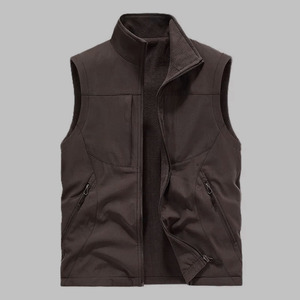 Formal Men's Waistcoat Waterproof vest breathable Zipper Large Size OEM Service Add Fleece Winter Reversible Vest Outdoor Quick - Product Image 1