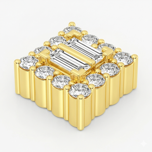 SHRAMAN DIAMOND Trendy Designer Women's Fashion Necklaces 10K <b>Gold</b> Plated Custom Baguette Lab Grown Diamond Fine <b>Pendants</b> Charms - Product Image 6
