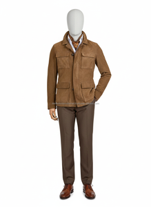 High Quality <b>Men</b> Suede Maroon Leather 2025 <b>Men</b> Slim Fit Winter Fashion Design Real Leather <b>Jacket</b> - Product Image 3