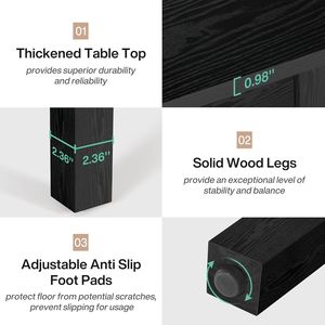 Tavolo da Pranzo Quadrato Moderno per 2-4 Persone, Tavolo in Legno per Cucina e Soggiorno, Ideale per Piccoli Spazi - Product Image 3