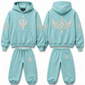 Conjunto de Sudadera con Capucha y Pantalones Deportivos Extra Grandes de Primera Calidad, Sudadera con Capucha Bordada Personalizada de Gran Peso - Product Image 2