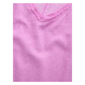 เสื้อกล้ามผู้หญิงผ้าถักระบายอากาศได้ดี น้ำหนัก 220 กรัม สีพื้น คอกลม สไตล์ลำลอง ความยาวปกติ สีชมพู แขนกุด - Product Image 6
