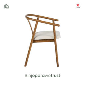 Chaise de restaurant en bois massif de qualité supérieure, siège rembourré, accoudoirs en bois courbés, chaise de salle à manger pour hôtel, villa - Product Image 4