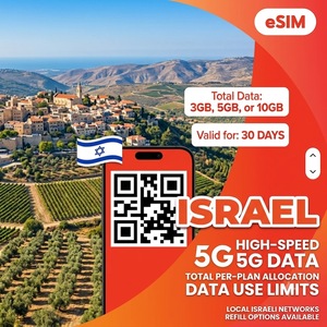Carte SIM électronique de voyage en Israël 3 Go 5 Go 10 Go, forfait 30 jours, Internet 4G/5G haute vitesse avec livraison instantanée du code QR - Product Image 5