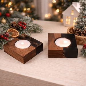 Universal Art Creation Wood Square Handmade <b>Tea</b> <b>Light</b> Candle Holder Modern Design for Home Decor Easter Christmas Parties Winter - Product Image 1