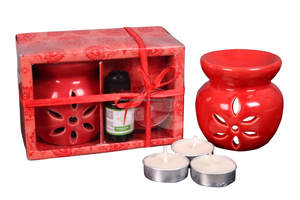 เตาน้ำมันหอมระเหยเทียนหอมระเหยพร้อมเครื่องกระจายกลิ่นหอมน้ำมันหอมระเหยและเทียนสี่ดวง - Product Image 4