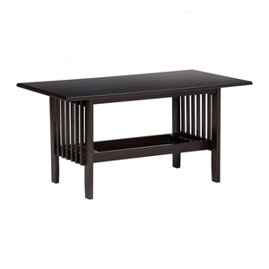 Mesa de Centro Rectangular de Madera Marrón con Estante de Almacenamiento para Sala de Estar, Apartamento u Hotel - Product Image 1