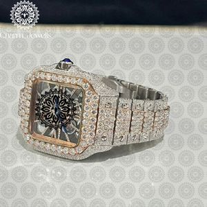 ชาร์ม จิวเวลส์นาฬิกาข้อมือผู้ชายสุดหรู ตัวเรือนทรงสี่เหลี่ยม 38 มม. ระบบกลไกอนาล็อก แสดงวันที่อัตโนมัติ ประดับเพชร สายสแตนเลส 10 - Product Image 2