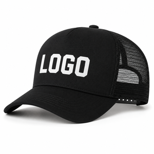 Private Label Wholesale Custom Woven Patch Distressed Trucker <b>Cap</b> Polyester Mesh Back Waxed Canvas Front For Adult Unisex <b>Caps</b> - Product Image 1