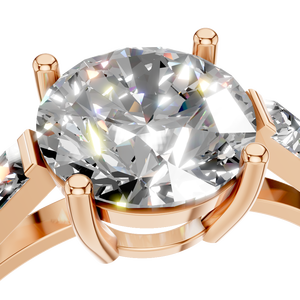 Anillo de Compromiso de Plata de Ley 925 con Baño de Rodio, Corte Brillante de Lujo, con Moissanita Engastada en Puntas, Ideal para Aniversario, Gran Venta - Product Image 3