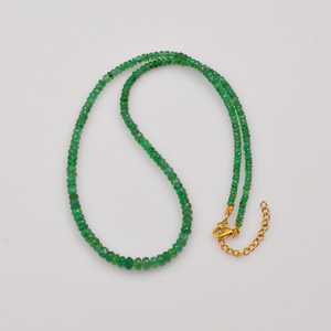 Collier ras du cou ajustable en émeraudes naturelles de Zambie, facettées en rondelles, 3,5-4,5 mm, pour femmes, vente en gros - Product Image 2