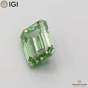 Diamant de laboratoire cultivé CVD de 4,01 carats, taille émeraude, certifié IGI, couleur vert vif fantaisie, clarté VS2, pour pièce maîtresse haut de gamme - Product Image 6