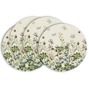 Enamel Print Tea Cup Mats Pads Modern Luxury <b>Square</b> Eco-Friendly Household Dinnerware Indian Homemade Wood Printed Serving - Product Image 3