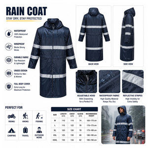 Custom Design <b>Rain</b> <b>Coat</b> for <b>Men</b> Waterproof Raincoat Outdoor Wears Windbreaker Delivery <b>Men's</b> <b>Rain</b> <b>Coat</b> Long Hooded Raincoat - Product Image 6