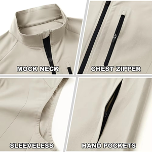 เสื้อกั๊กกันน้ำแบบมีซิป ระบายอากาศได้ดี สกรีนโลโก้ได้ตามต้องการ สำหรับกีฬากอล์ฟ เหมาะสำหรับผู้ชาย - Product Image 6