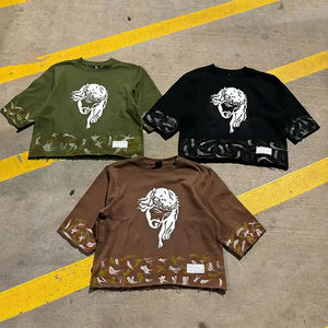 Fabricant de vêtements OEM – T-shirt 100 % coton épais à séchage rapide, tricot léger, écologique, coupe ample, personnalisé, en soie, pour homme - Product Image 1