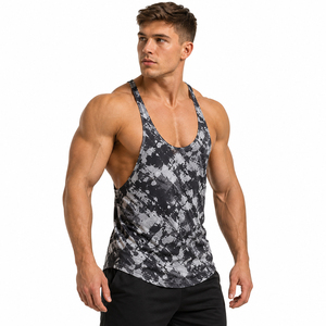 Wholesale <b>Men</b> Printed Tank Top 100% Cotton Polyester Breathable <b>Singlet</b> <b>Men</b> Gym Wear Racerback Top <b>Men</b> Workout Wear Vest Top - Product Image 2