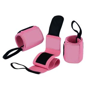 Correas de Soporte para Muñeca Ajustables con Cierre de Gancho y Bucle para Levantamiento de Pesas, Diseño Transpirable Unisex en Rosa y Negro - Product Image 3