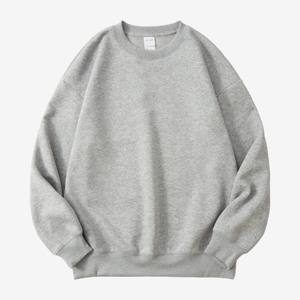 High Quality Customized Front Logo Crew Neck Sweatshirt Drop Shoulder <b>Lightweight</b> Breathable 100% Cotton Material Autumn Casual - Product Image 3