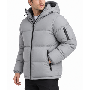 Veste d'hiver pour homme à capuche avec fermeture éclair, imperméable, avec logo personnalisé, de haute qualité, fabriquée par un fabricant de vestes d'hiver - Product Image 1
