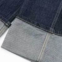 Veste en jean foncé 100 % coton écologique pour femme, manches longues, col rabattu, fermeture boutonnée simple, coupe classique