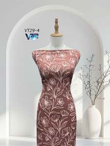Tissu satiné imprimé floral VT29, 100% polyester, 150/160 cm, léger, extensible, respirant, tissé, pour vêtements féminins, matière pour robe - Product Image 3