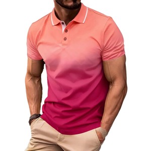 Polos de Manga Corta para Hombre, Multicolores, Estilo Waffle, Transpirables, Color Sólido, 100% Algodón, Diseño con Botones, Corte Regular, OEM ODM - Product Image 2
