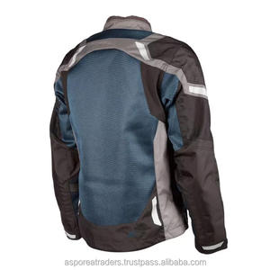 Blouson Moto Rétro Vintage en Maille Respirante pour Homme avec Panneaux Réfléchissants et Blocs de Couleurs Écologiques - Product Image 3