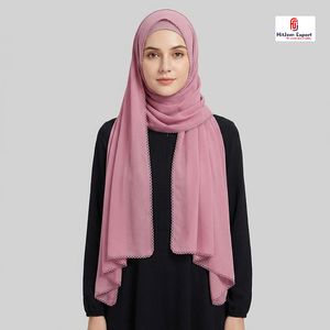 Soft Drape Neckwear Fabric Cotton Viscose Polyester Blend Lightweight <b>Scarf</b> Textile OEM ODM Private Label Manufacturer Supplier - Product Image 4