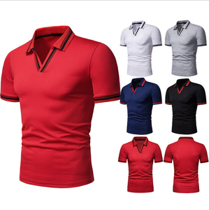เสื้อโปโลถักลายบล็อกสี ลายเรขาคณิต ทรงลำลอง สีขาว แดง ดำ ลายทาง - Product Image 3
