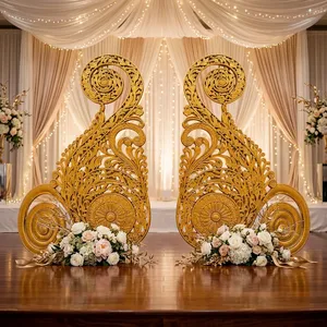 Escenario Majestuoso para Celebración de Walima con Decoración Paisley, Marcos de Fibra para Recepción de Bodas, Marcos de FRP a Precios de Mayoreo - Product Image 3