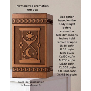 Standard Size Wooden Urn for Adult <b>Memorial</b> Wooden Ashes Urn with Fine Craftsmanship by AYAANS - Product Image 2