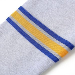 Sweat-shirt à col rond pour femme avec lettres grecques Sigma Gamma Rho en chenille, rayures gris, bleu et jaune, poche, pull de sororité - Product Image 3