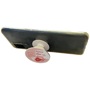 <b>Pink</b> Decorative Plastic Phone Stand Grip Round Socket Save the Date for Wedding Invitation <b>Present</b> - Product Image 3