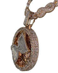 Colgante Unisex de Plata de Ley S925 con Baño de Oro Rosa y Moissanita Tallada en Forma de Reloj de Arena, Estilo Hip Hop, Dos Tonos, Precio al por Mayor - Product Image 1