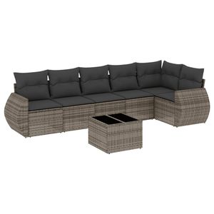 Conjunto de Sofás Modulares Grandes de Ratán Sintético Gris para Jardín, Colección Premium de Muebles para Exteriores - Product Image 2
