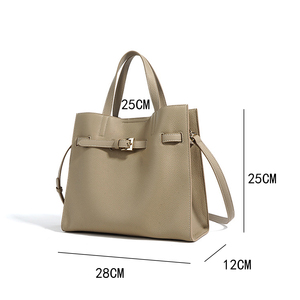 Nouveau sac à main décontracté pour femme de haute qualité, en cuir de vache véritable, avec fermeture éclair et ouverture, grande capacité, sac bandoulière - Product Image 2