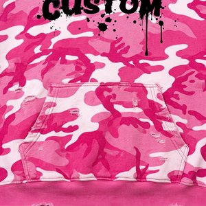 Men's <b>Pink</b> Camouflage Hooded 100% Cotton Heavyweight Tracksuit Set Black <b>Green</b> Flame Print Full Sleeve Streetwear Sweatshirt - Product Image 4