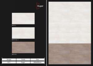 Carreaux muraux en céramique 300x600mm pour salle de bain et cuisine, finition brillante ou mate, texture effet sucre, design mural intérieur luxueux. - Product Image 2