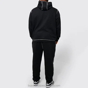 Men's High Quality <b>Hoodie</b> and Sweatpants Set Custom Design Plain Contrast Stitch Jogger Suits Plus Size Winter Tracksuits - Product Image 6