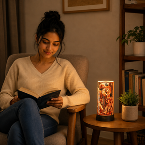 Divine Glow Radha Krishna LED Table Lamp Spiritual <b>Night</b> <b>Light</b> Home Temple Bedroom Decor USB Powered Gift 9.5 Inch Acrylic Lamp - Product Image 2