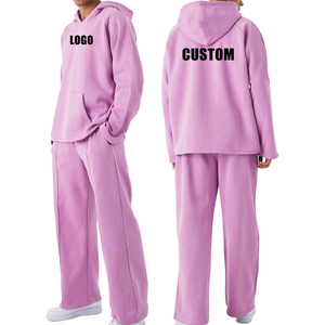 Factory Men Winter Hoodies Sweatpants Set Custom Digital Print Embossed Logo Fleece Eco-Friendly Streetwear Clothing OEM - Product Image 1