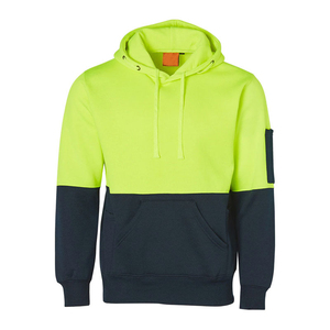 HI <b>VIS</b> Safety Fleece 100% Cotton Breathable Pull Over <b>Jumper</b> Workwear Kangaroo Pen Pocket Thermal Hoodie - Product Image 5