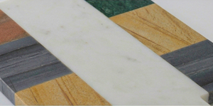 Planche à découper rectangulaire en marbre de 12 pouces Sigma Exports, durable, de qualité supérieure, non toxique, réutilisable, avec poignée, moderne, pour servir le fromage - Product Image 2