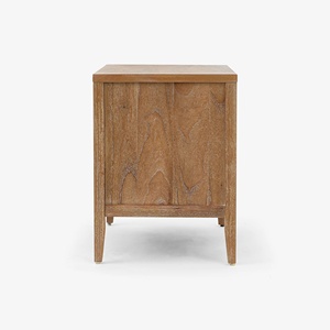 Table de chevet en teck massif, design contemporain mi-siècle, haute qualité avec corde tressée, finition naturelle pour chambre à coucher - Product Image 4