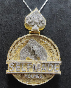 Colgante de Lujo Estilo Hip Hop Rapper con Letra Personalizada, Chapado en Oro sobre Plata 925, con Moissanita VVS, Diseño Circular Bicolor, para Fiesta - Product Image 1