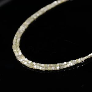 Cuentas de Diamante Blanco Natural LUSTRE de 1.5-2.5mm con Orificio de 4mm, Hermoso Brillo, Piedras Sueltas en Forma de Cubo, Longitud de 14 Pulgadas para Pulseras y Joyería DIY - Product Image 1