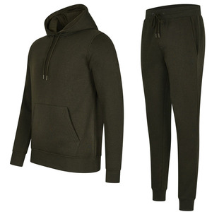 Ensemble de survêtement à capuche pour homme, couleur unie, en coton, décontracté, respirant, pantalon et sweat à capuche à cordon de serrage, idéal pour l'automne - Product Image 2